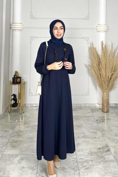 Kolye Hediyeli Gülçin Elbise Lacivert
