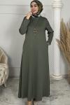Kolye Hediyeli Esin Elbise  Yeşil