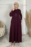 Kolye Hediyeli Esin Elbise  Bordo