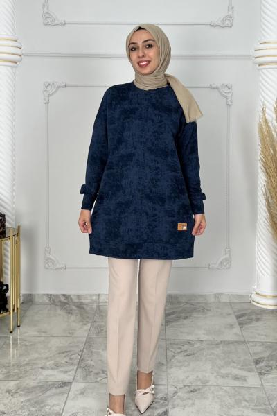 Merve Süet Tunik Lacivert