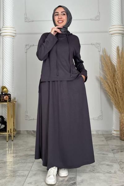 Mihra Etekli Takım  Gri