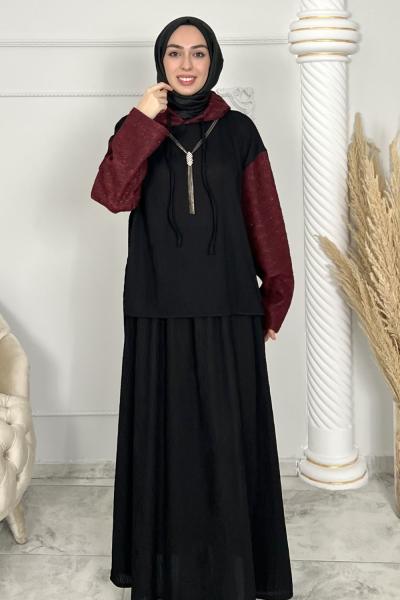 Nermin Etekli Takım Bordo