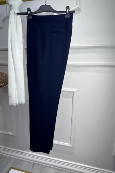 Normal Paça Krep Pantolon Lacivert