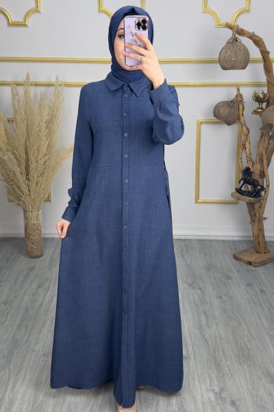 Öykü Cepli Elbise Mavi