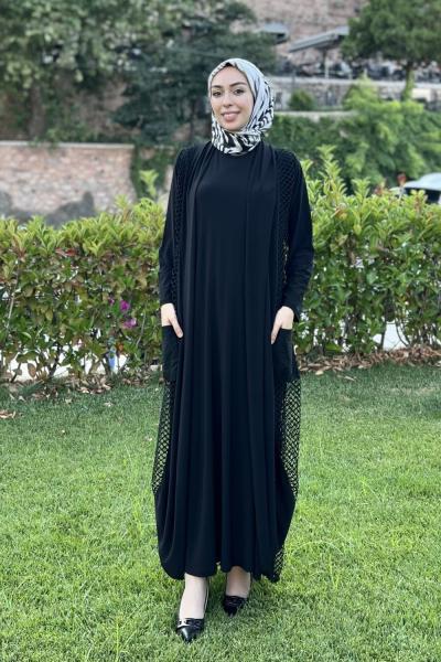 Şeyma File Elbise  Siyah