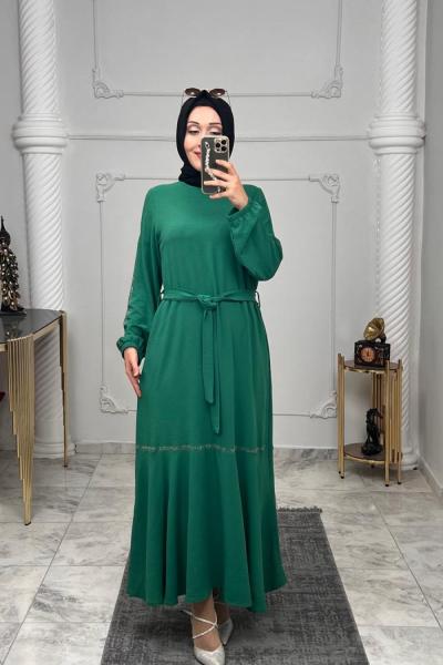 Sıla Taşlı Elbise Yeşil