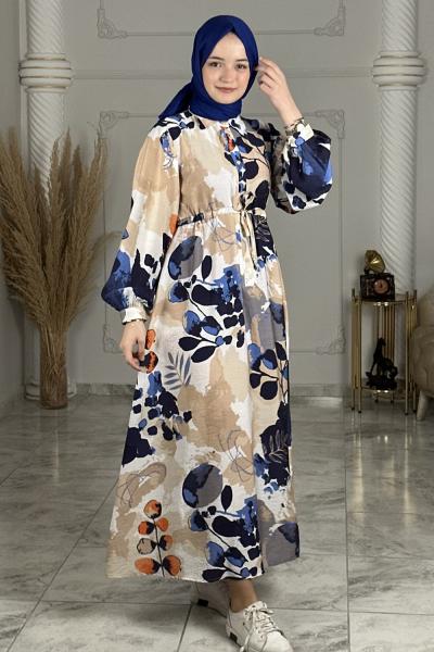 Süreyya Elbise Saks Mavisi