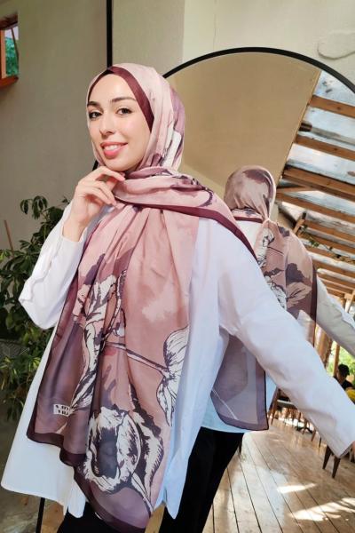 Yaprak Desen Soft Şal Bordo