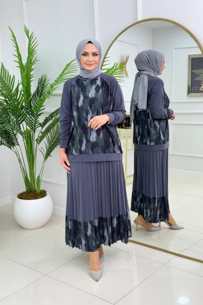 ASİYE ETEKLİ TAKIM - ANTRASİT