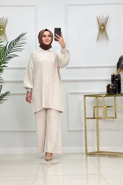 BALON KOL ZARİF TAKIM-BEJ