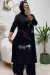 AMATİS MAXİ BOY TUNİK TAKIM Siyah