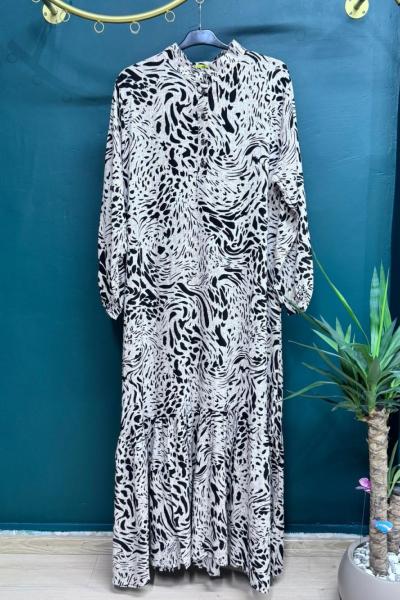 DESEN ELBİSE  Siyah Beyaz