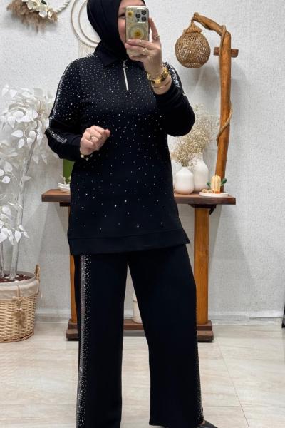 ELİTE TAŞLI TAKIM  Siyah