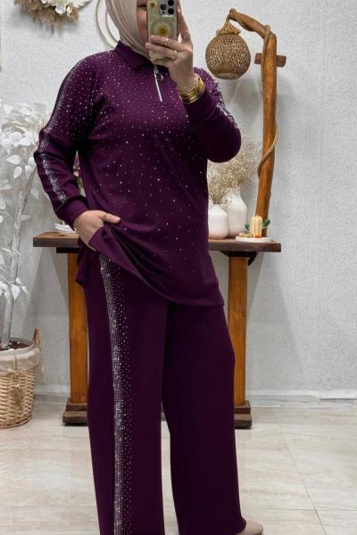 ELİTE TAŞLI TAKIM  Mürdüm