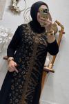 ELVORA TAŞLI ELBİSE  [ gold  ] Gold