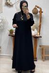 ESME KEMERLİ ELBİSE Siyah