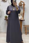 ESME KEMERLİ ELBİSE Antrasit