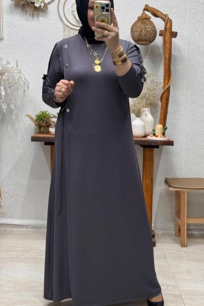 ESME KEMERLİ ELBİSE Antrasit