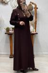 ESME KEMERLİ ELBİSE Kahverengi