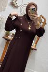 ESME KEMERLİ ELBİSE Kahverengi