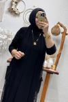 FİLE YELEKLİ ELBİSE Siyah
