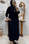 FİLE YELEKLİ ELBİSE Siyah