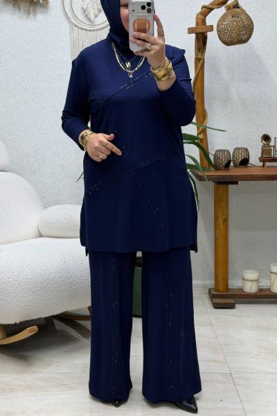 HANIMELİ TAŞLI TAKIM Lacivert