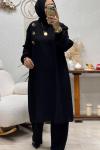 HANZADE DÜĞMELİ TAKIM Siyah