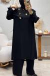 HANZADE DÜĞMELİ TAKIM Siyah