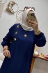 HANZADE DÜĞMELİ TAKIM Lacivert