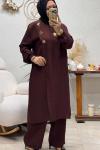 HANZADE DÜĞMELİ TAKIM Mürdüm