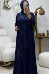 HARE TAŞLI ELBİSE  Lacivert