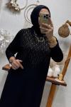 KRALİÇE TAŞLI ELBİSE Siyah