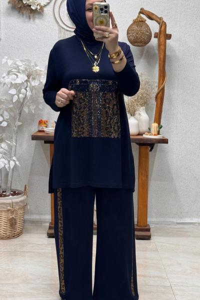 LEO TAŞLI TAKIM Lacivert