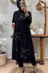 NUR LEOPARLI TUNİK Siyah