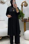 LİNE TAŞLI TAKIM Siyah