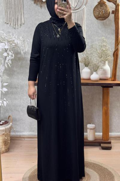 LUCİEN ELBİSE Siyah Taş