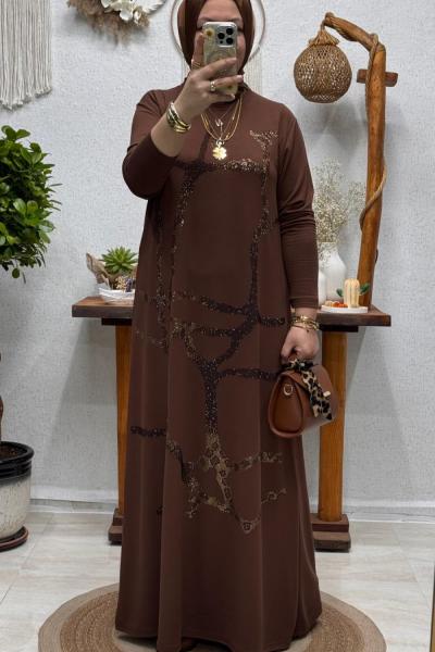 MELİKA ELBİSE Acı Kahve