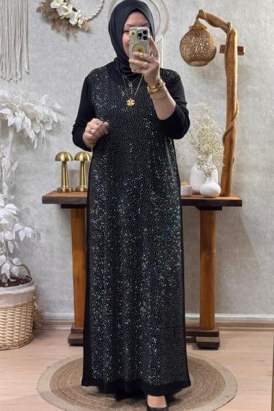 MİLAS ELBİSE   [gümüş] Gri Siyah