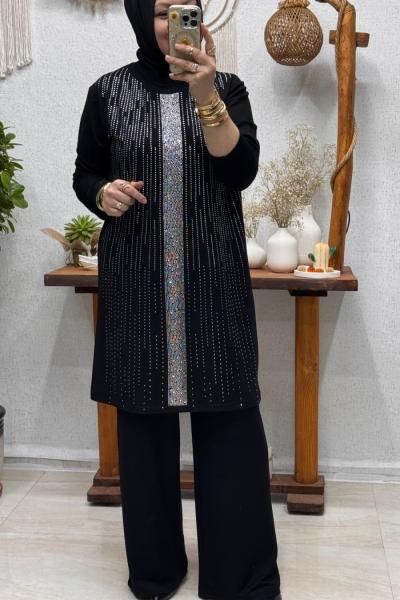 NİHANNA TAKIM  [  gümüş  ] Gri Siyah