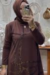 NUR LEOPARLI TUNİK Kahverengi