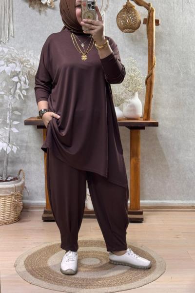 RUE ŞALVAR TAKIM Kahverengi