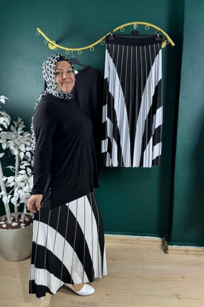 SİMETRİ ETEK TAKIM Siyah