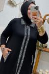 SÜMBÜL TAŞLI TAKIM  gümüş Gri Siyah