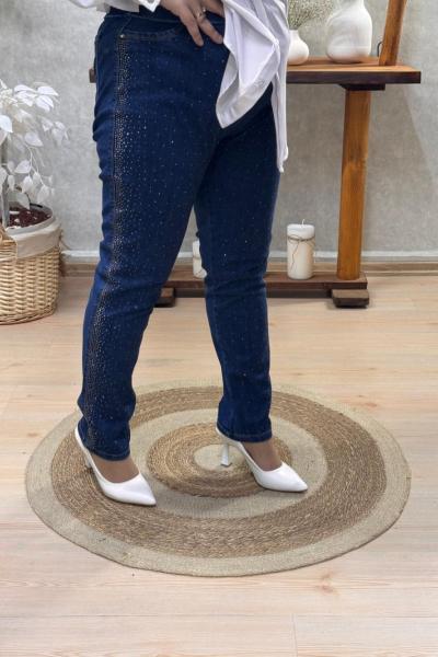 VERA KOMPLE TAŞLI KOT PANTOLON Mavi