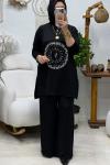VİOLEN TAŞLI TAKIM    gümüş Gri Siyah