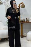 YONCA TAŞLI TAKIM  Siyah