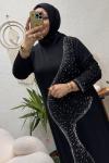 ZEYNO TAŞLI TAKIM Gri Siyah