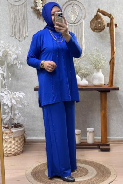 YILDIZ TAŞLI TAKIM   Saks Mavisi